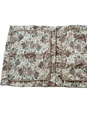 Waterford Meadow Flower Jacquard Gold Red (2) Standard Pillow Shams Vintage